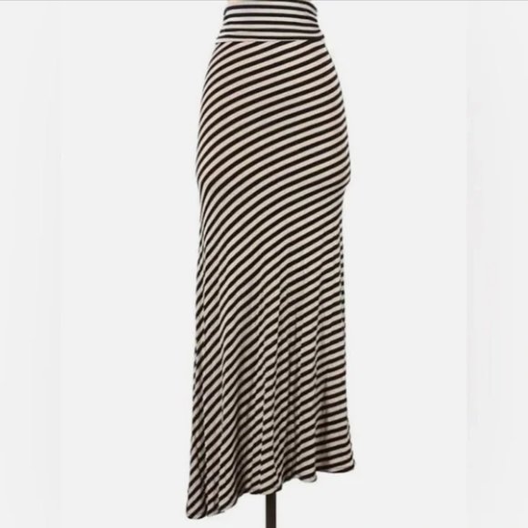 Monteau Los Angeles Striped Asymmetrical Maxi Skirt Size XS - Picture 1 of 4